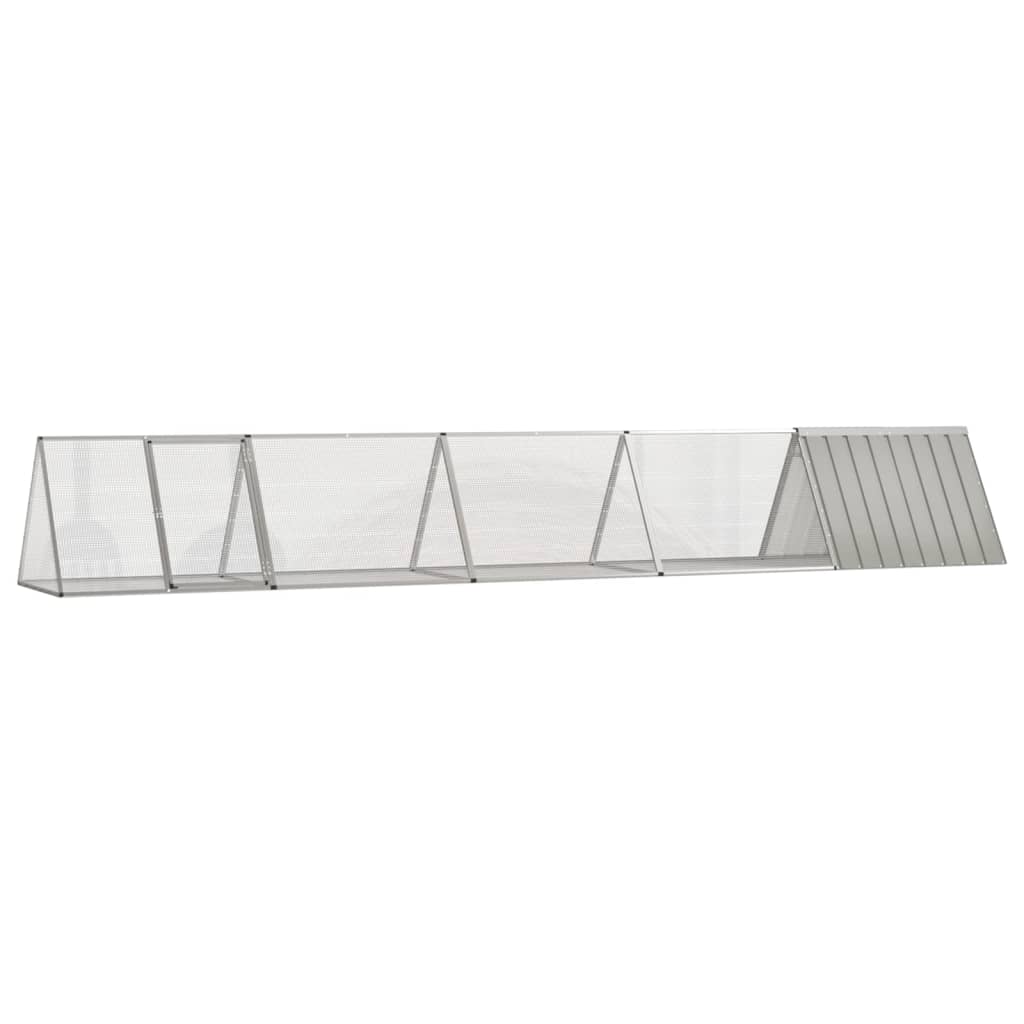 vidaXL Kaninchenkäfig Grau 504,5x80,5x71 cm Verzinkter Stahl