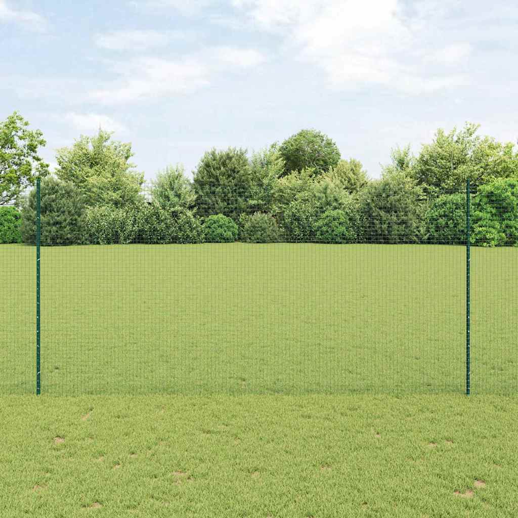 vidaXL Zaun mit Pfosten Grün 1.6 x 25 m Stahl
