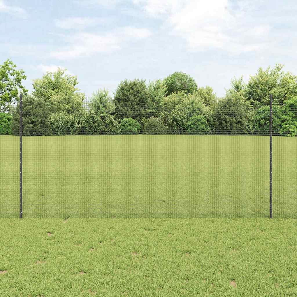 vidaXL Zaun mit Pfosten Grau 1,2 x 25 m Stahl