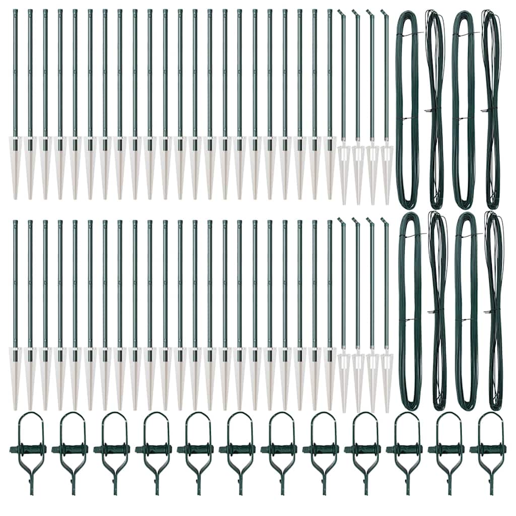 vidaXL Zaunpfosten Sonstiges 52 pcs Grau 3,2 x 3,2 x 60 cm Stahl - Image 3