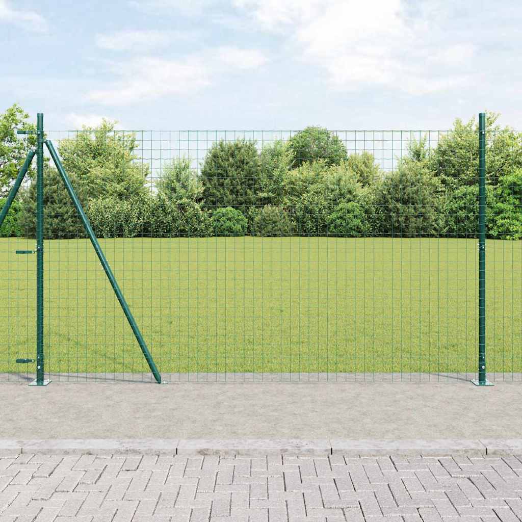 vidaXL Zaun mit Pfosten Grün 1,2 x 25 m Stahl