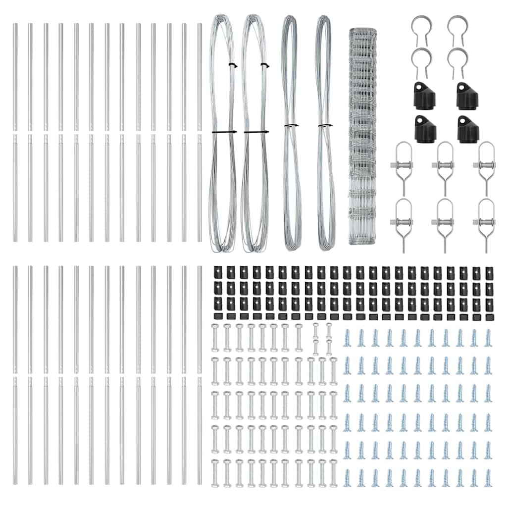 vidaXL Wildzaun Silber 50 x 1,5 m Verzinkter Stahl - Image 5