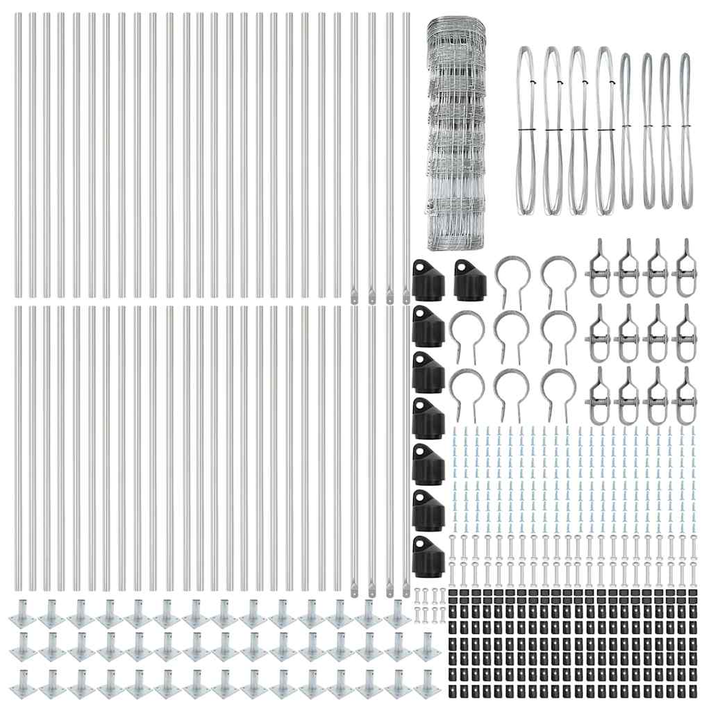 vidaXL Wildzaun Silber 100 x 0,8 m Verzinkter Stahl - Image 4