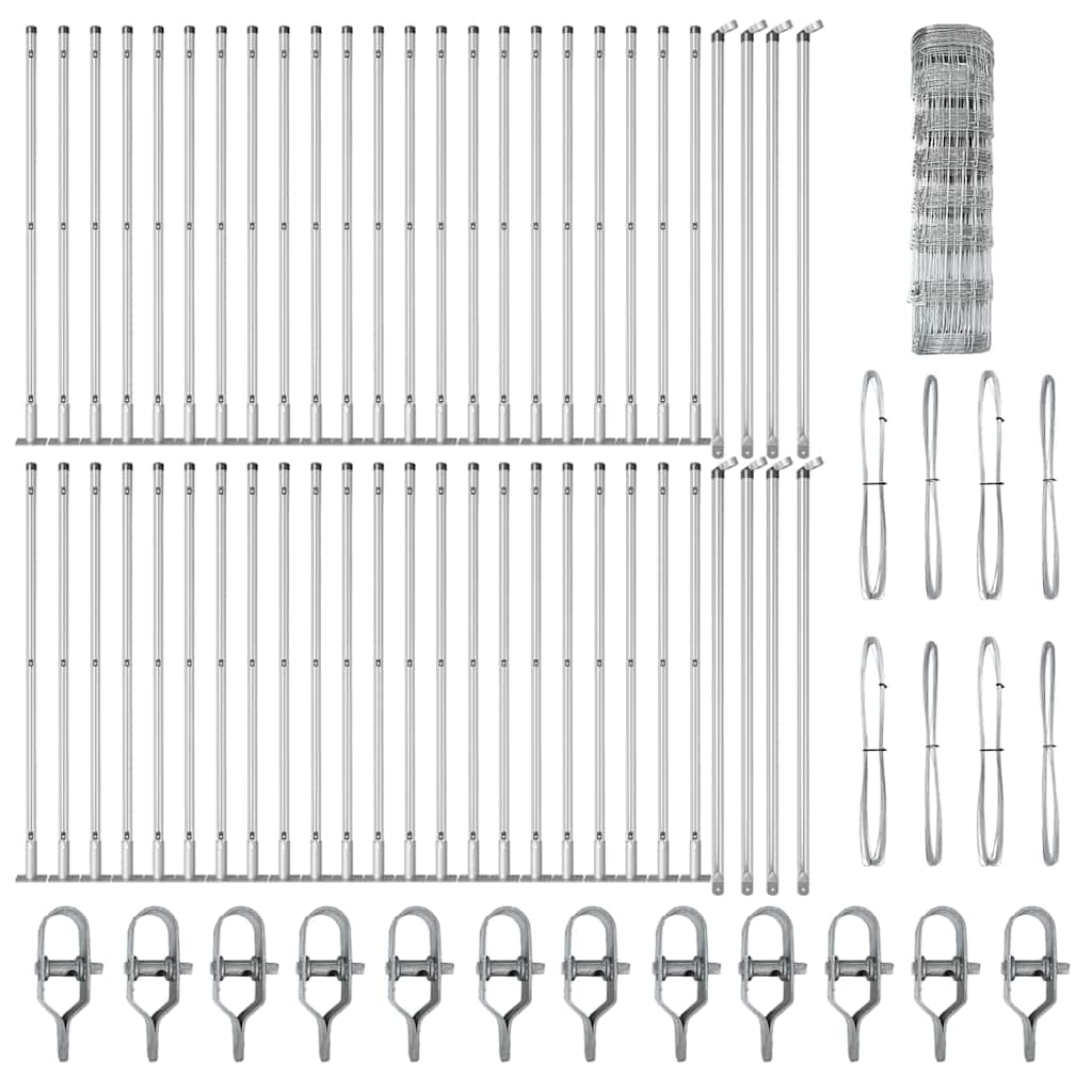 vidaXL Wildzaun Silber 100 x 0,8 m Verzinkter Stahl - Image 5