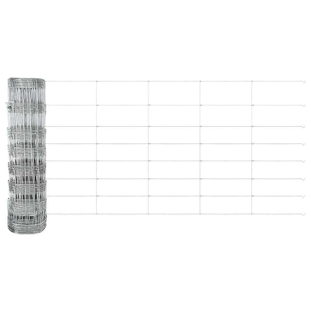 vidaXL Wildzaun Silber 100 x 0,8 m Verzinkter Stahl - Image 6