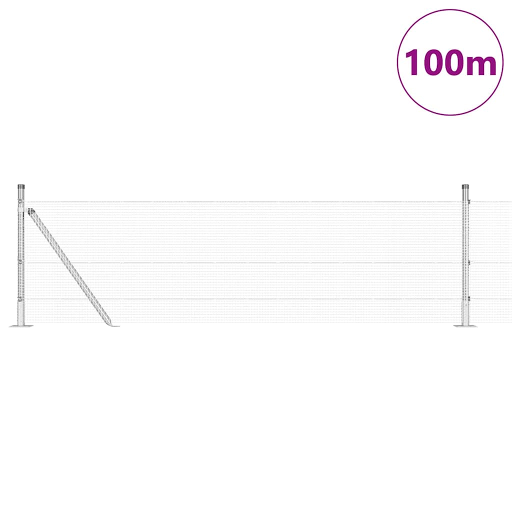 vidaXL Zaun mit Pfosten Grau 0,4 x 100 m Stahl - Image 3