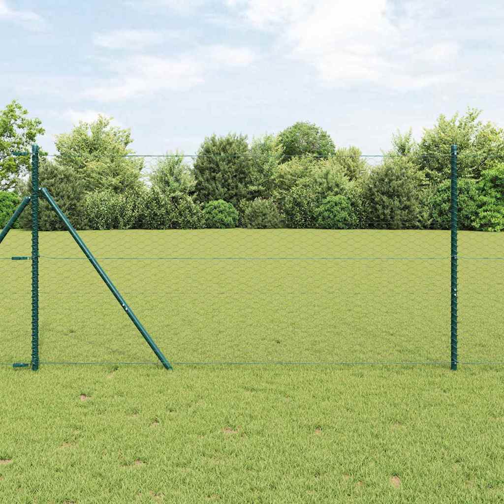 vidaXL Zaun mit Pfosten Grau 1,2 x 100 m PVC-beschichteter Stahl