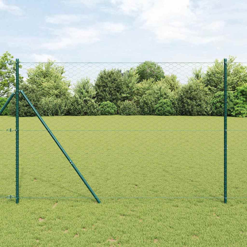 vidaXL Zaun mit Pfosten Grau 1,6 x 50 m PVC-beschichteter Stahl