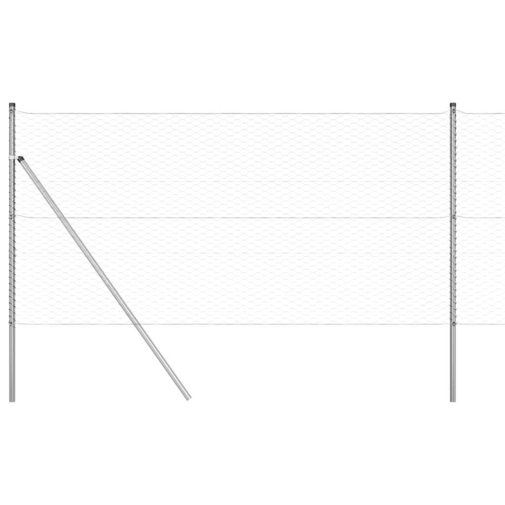 vidaXL Zaun mit Pfosten Silber 1,4 x 100 m PVC-beschichteter Stahl - Image 6