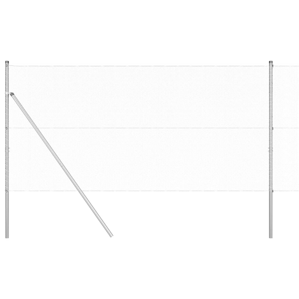 vidaXL Zaun mit Pfosten Silber 1,4 x 50 m PVC-beschichteter Stahl - Image 6