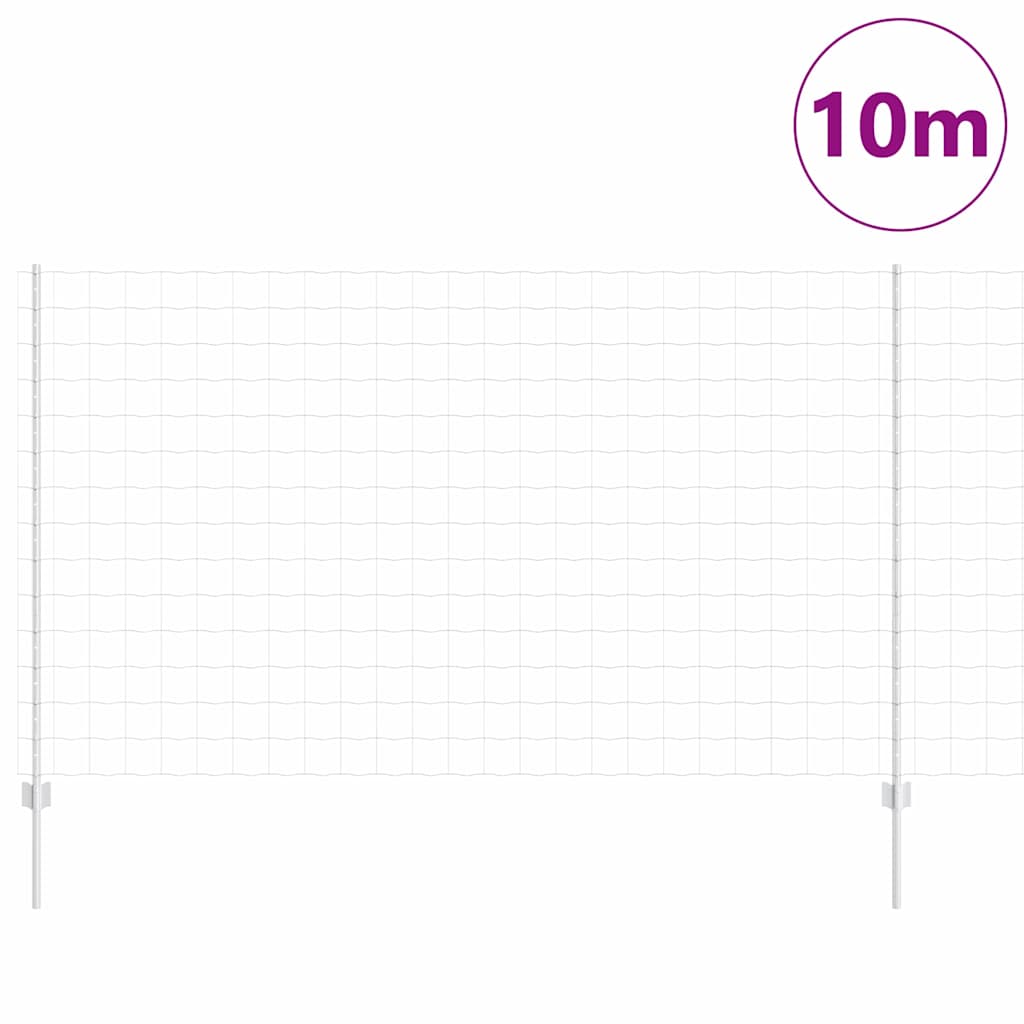 vidaXL Zaun mit Pfosten Silber 1,4 x 10 m Stahl - Image 3