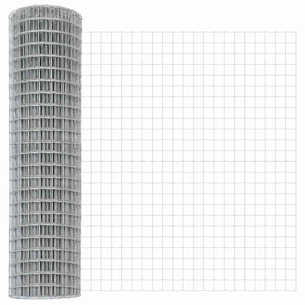 vidaXL Zaun mit Pfosten Silber 1,4 x 10 m Stahl - Image 6