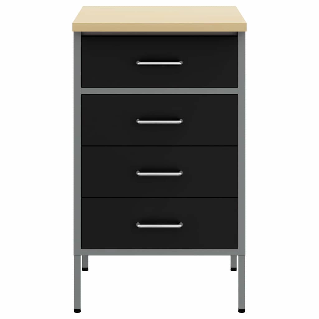 vidaXL Werkbank mit Schubladen Schwarz und Grau 50 x 55 x 85 cm - Image 6