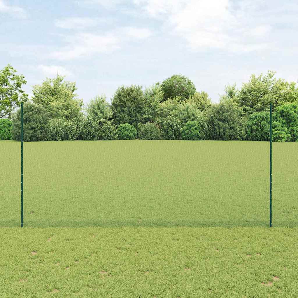 vidaXL Zaun mit Pfosten Grün 1,5 x 25 m Stahl