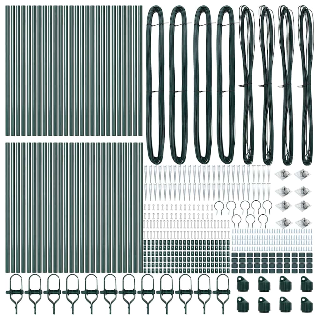 vidaXL Zaunpfosten Sonstiges 52 pcs Grau 3,2 x 3,2 x 100 cm Stahl - Image 4