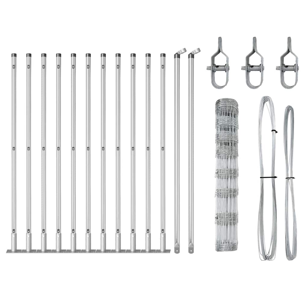 vidaXL Wildzaun Silber 25 x 1 m Verzinkter Stahl - Image 4