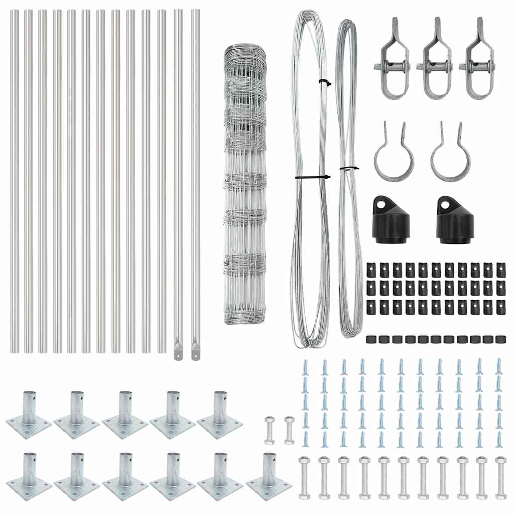 vidaXL Wildzaun Silber 25 x 1 m Verzinkter Stahl - Image 5