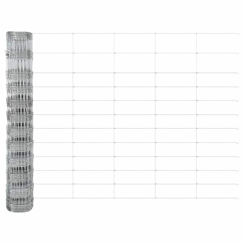 vidaXL Wildzaun Silber 50 x 1,2 m Verzinkter Stahl - Image 6