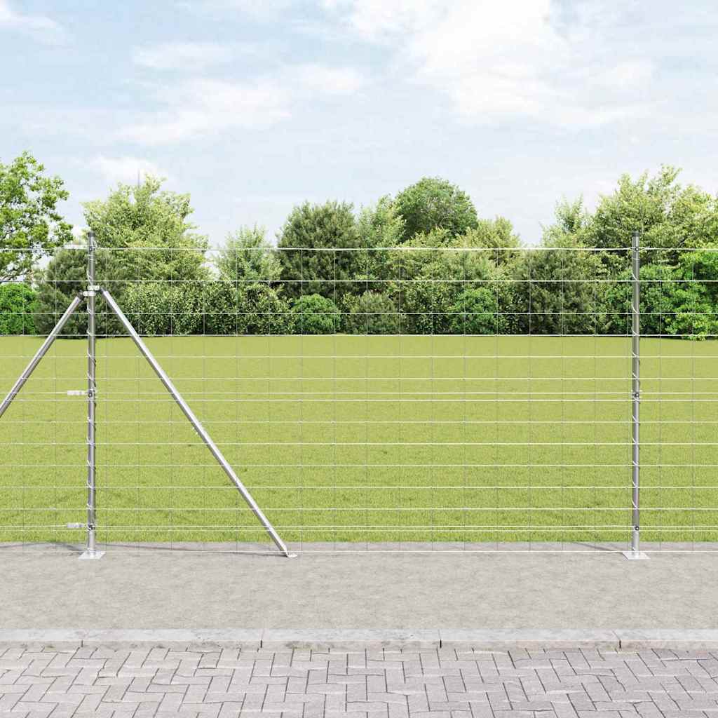vidaXL Wildzaun Silber 50 x 1,4 m Verzinkter Stahl