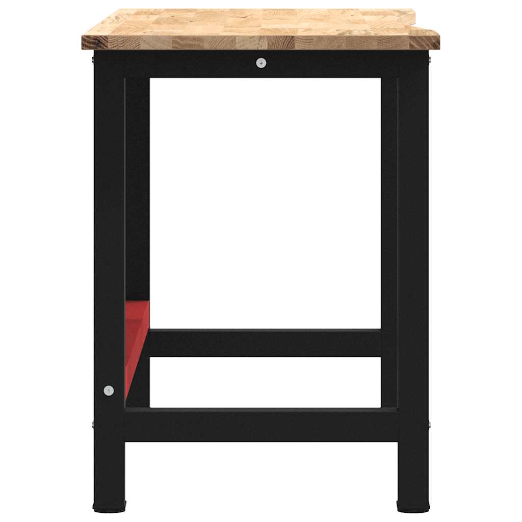 vidaXL Werkbank 140x60x81,5 cm Massivholz Eiche - Image 6