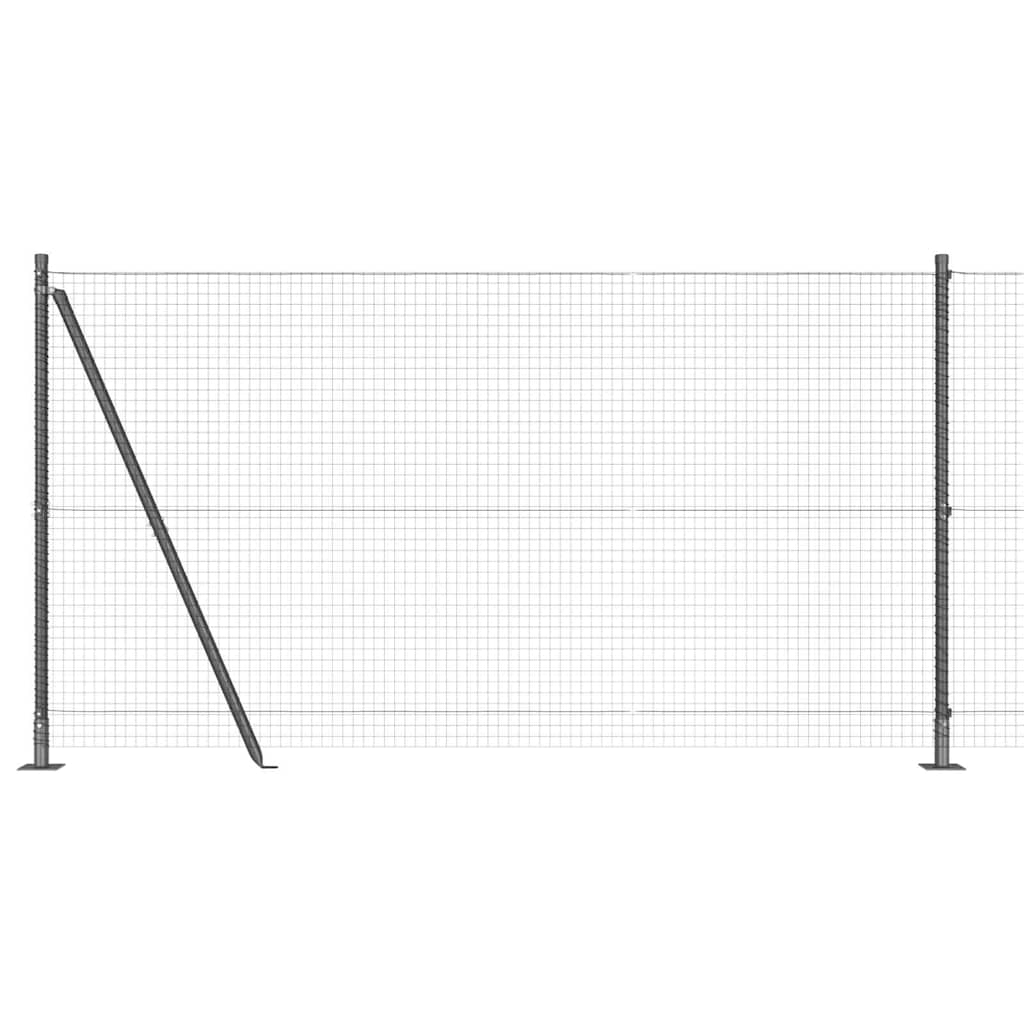 vidaXL Zaun mit Pfosten Grau 1,2 x 25 m Stahl - Image 6