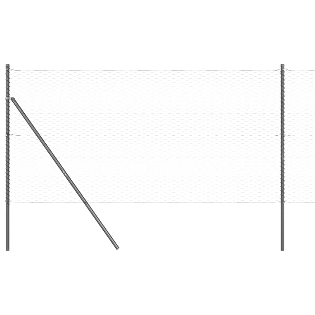 vidaXL Zaun mit Pfosten Grau 1,4 x 10 m PVC-beschichteter Stahl - Image 6