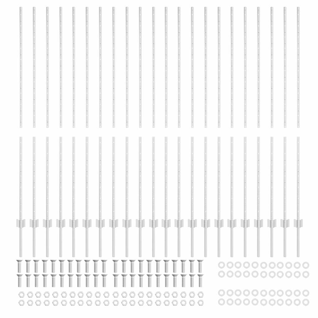 vidaXL Zaunpfosten 44 pcs Silber 200 cm Stahl - Image 4