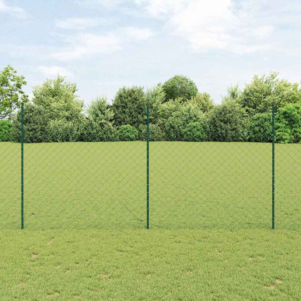 vidaXL Zaun mit Pfosten Grün 1.6 x 25 m Stahl