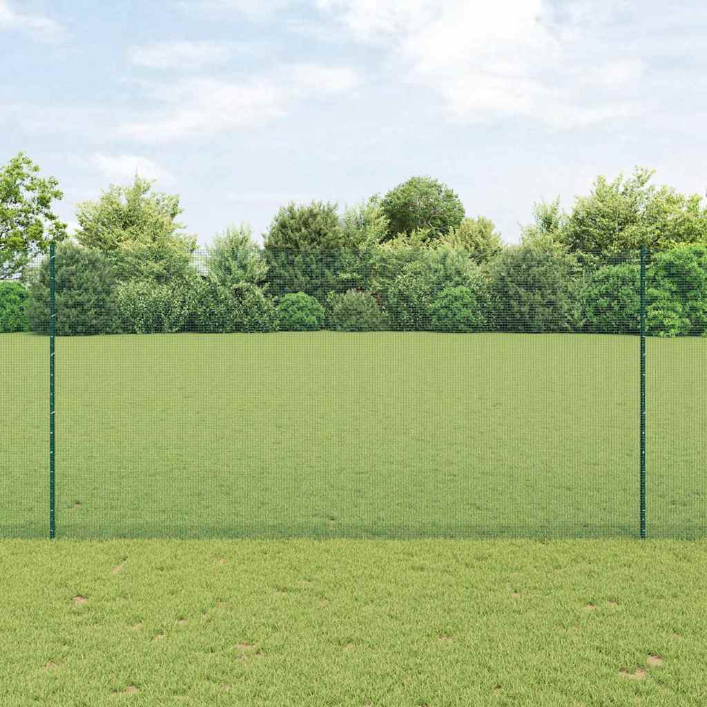 vidaXL Zaun mit Pfosten Grün 1.6 x 25 m Stahl