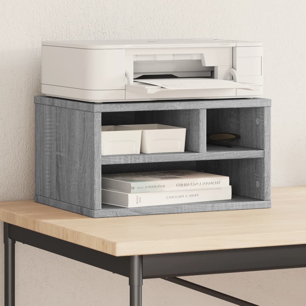 vidaXL Soporte impresora madera ingeniería gris Sonoma 40x32x22,5 cm