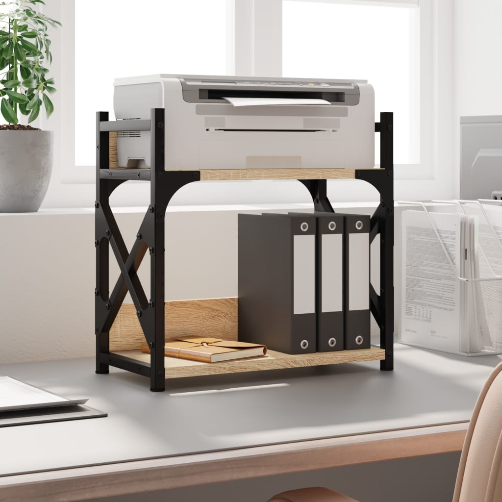 vidaXL Soporte de impresora 2 niveles roble Sonoma 40x20x40 cm