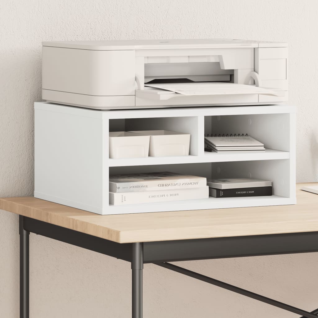 vidaXL Soporte de impresora madera ingeniería blanco 49x40x22,5 cm