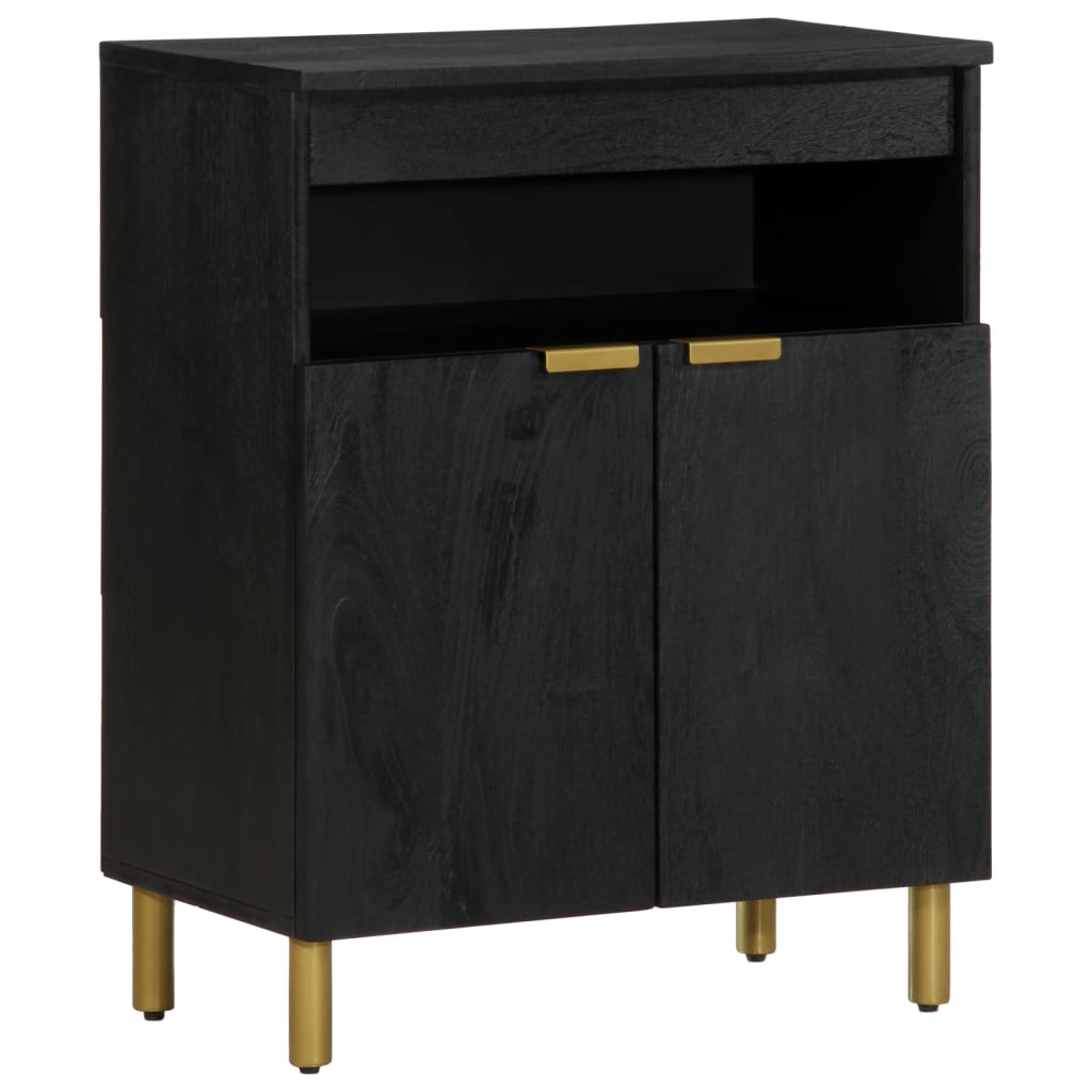 vidaXL Aparador de madera de ingeniería negro 60x33x75 cm