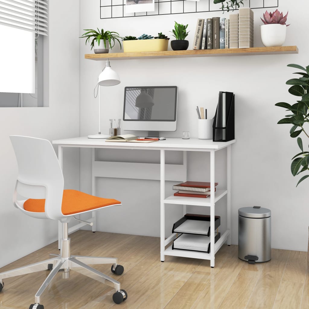 vidaXL Escritorio para ordenador de MDF y metal blanco 105x50x72 cm