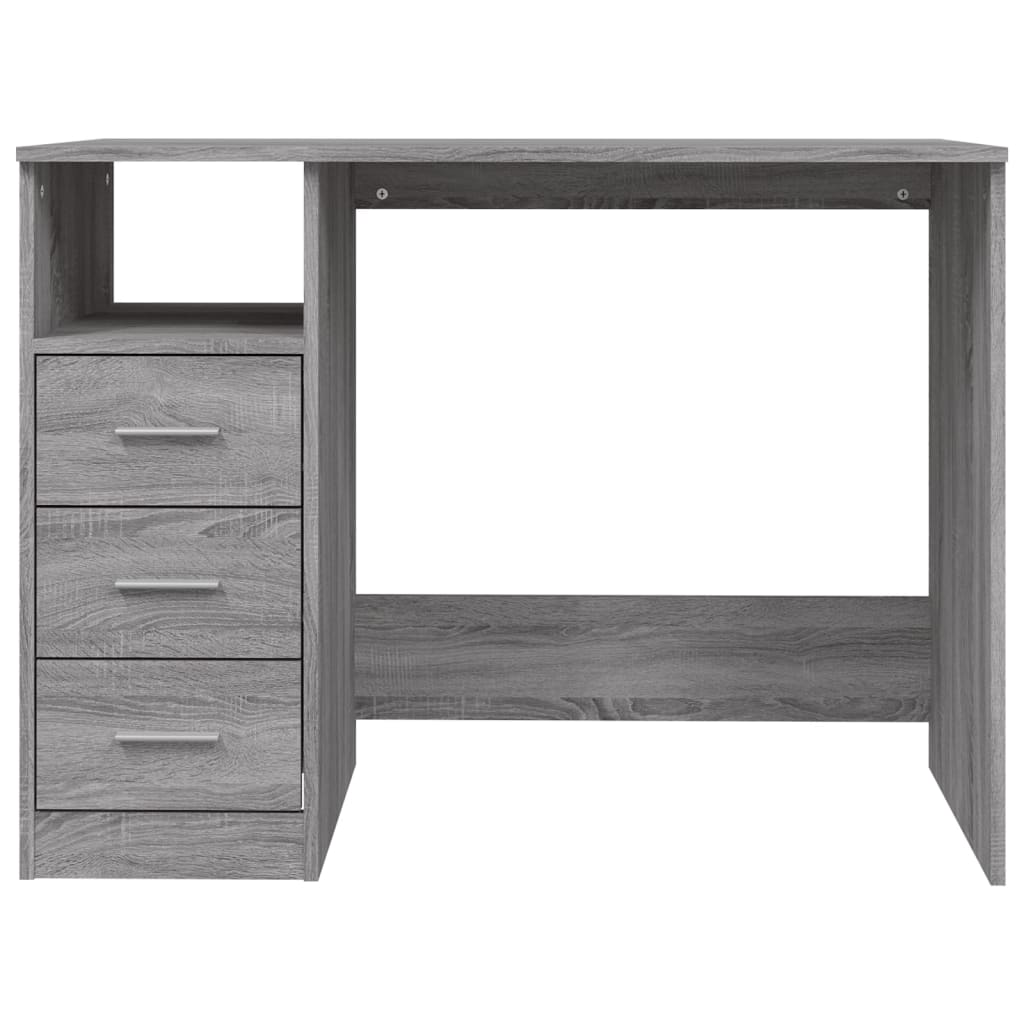 vidaXL Escritorio con cajones contrachapada gris Sonoma 102x50x76 cm - Image 6