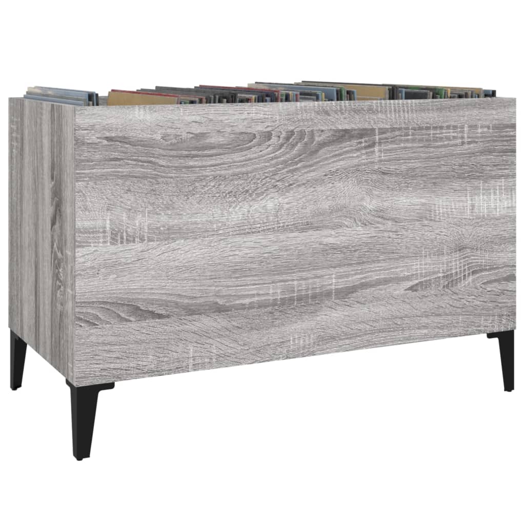 vidaXL Mueble discos madera contrachapada gris sonoma 74,5x38x48 cm - Image 4