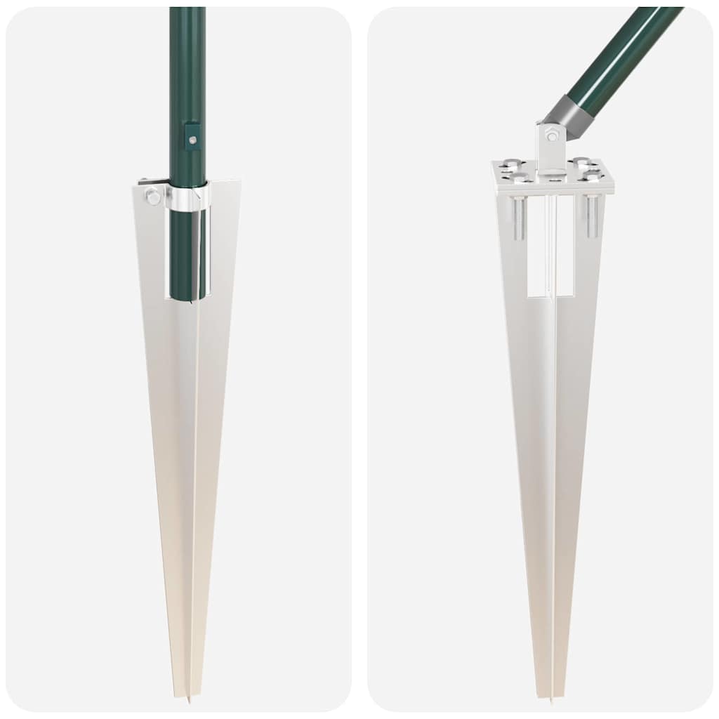 vidaXL Zaunpfosten 7 pcs Grün Ø32mm 170 cm Verzinkter Stahl - Image 6