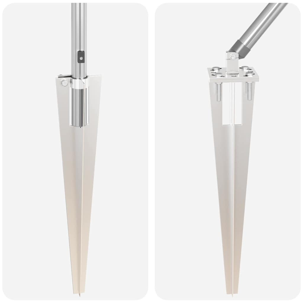 vidaXL Zaunpfosten 7 pcs Silber Ø32mm 170 cm Verzinkter Stahl - Image 6