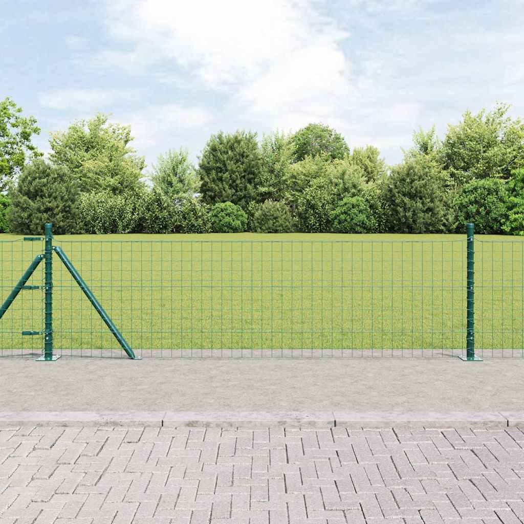 vidaXL Zaunpfosten 7 pcs Grün Ø32mm 70 cm Verzinkter Stahl