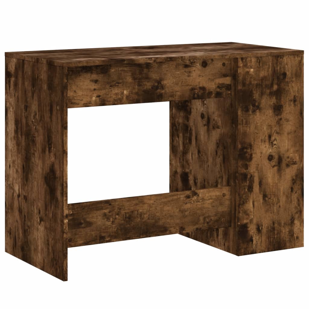 vidaXL Escritorio de madera de ingeniería roble ahumado 102x50x75 cm - Image 6
