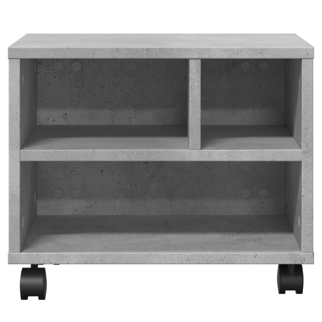 vidaXL Soporte para impresora con ruedas gris hormigón 41x32x34,5 cm - Image 5