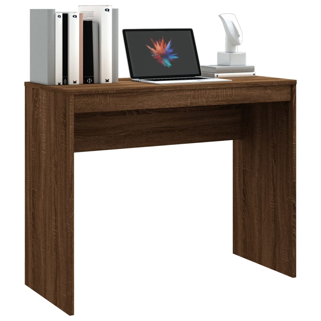 vidaXL Escritorio de madera contrachapada marrón roble 90x40x72 cm - Image 4