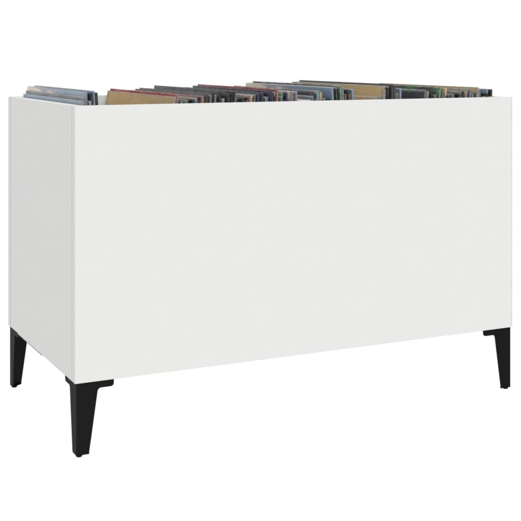 vidaXL Mueble para discos madera contrachapada blanco 74,5x38x48 cm - Image 4