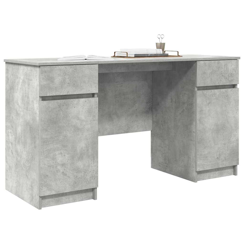 vidaXL Escritorio Gris hormigón 140 x 49 x 76 cm Madera contrachapada - Image 3