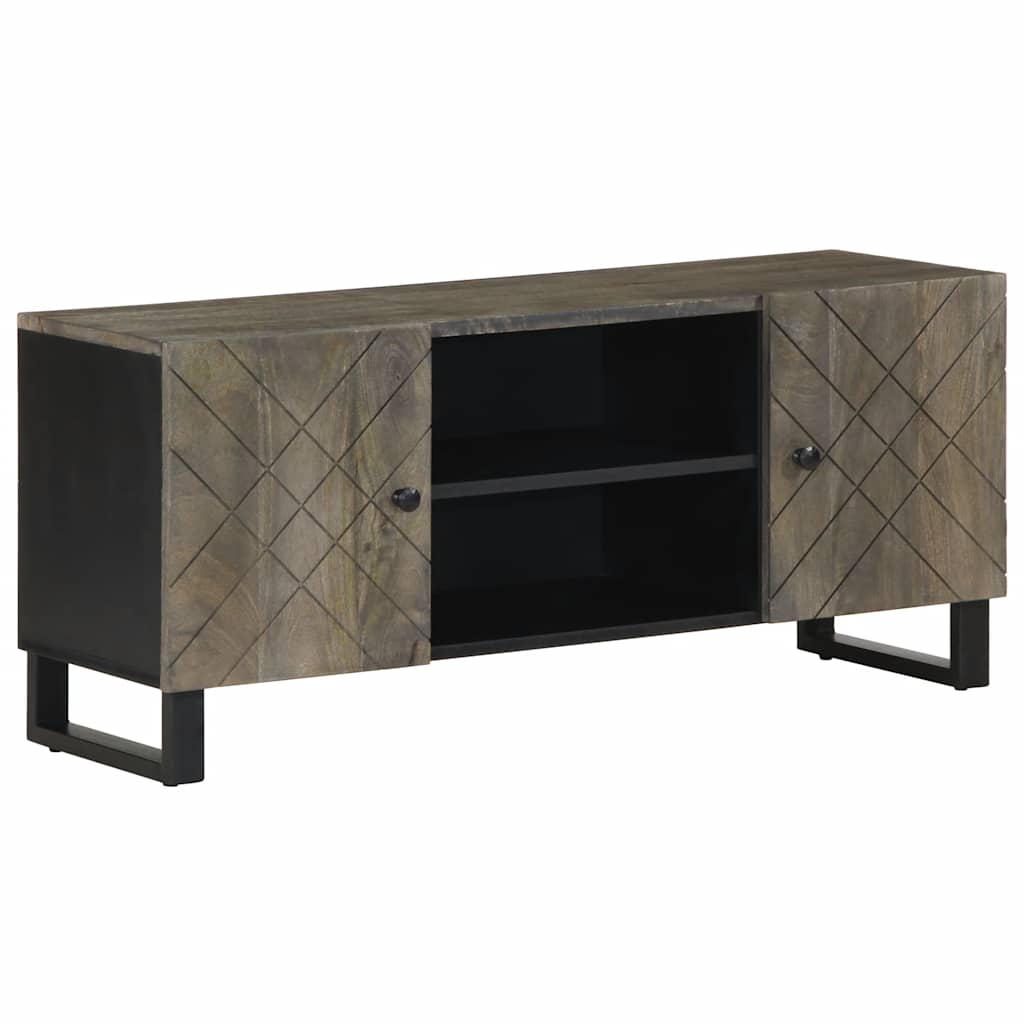 vidaXL Mueble de TV madera maciza de mango negro 105x33x46 cm