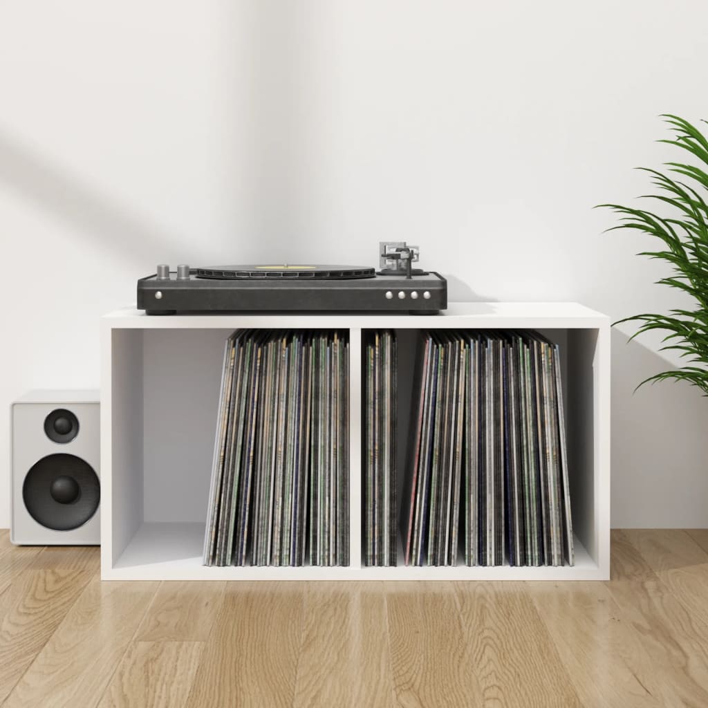 vidaXL Caja para discos de vinilo madera contrachapada 71x34x36 cm