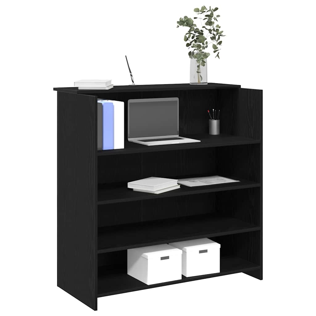 vidaXL Escritorio de recepción roble negro 100x50x103,5 cm madera de ingeniería