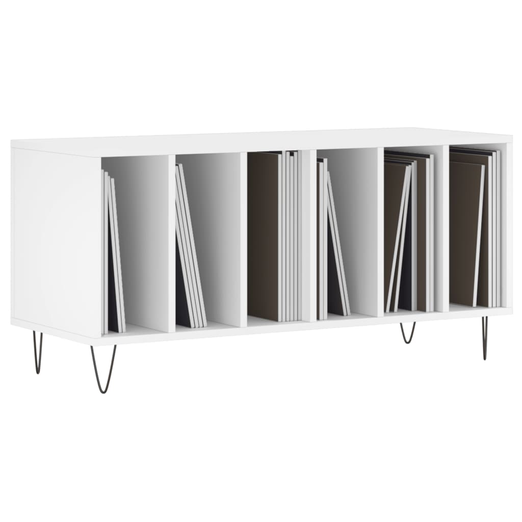 vidaXL Mueble para discos madera contrachapada blanco 100x38x48 cm - Image 3