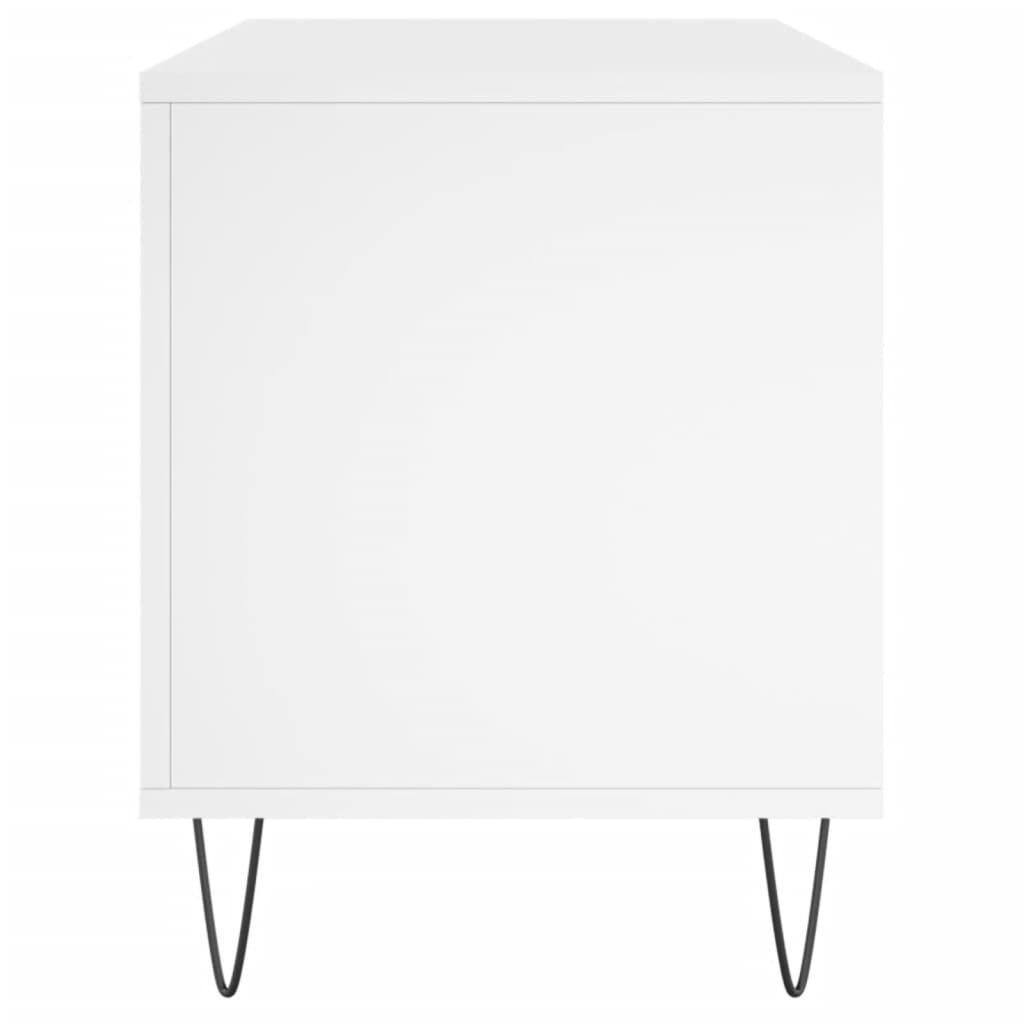 vidaXL Mueble para discos madera contrachapada blanco 100x38x48 cm - Image 5