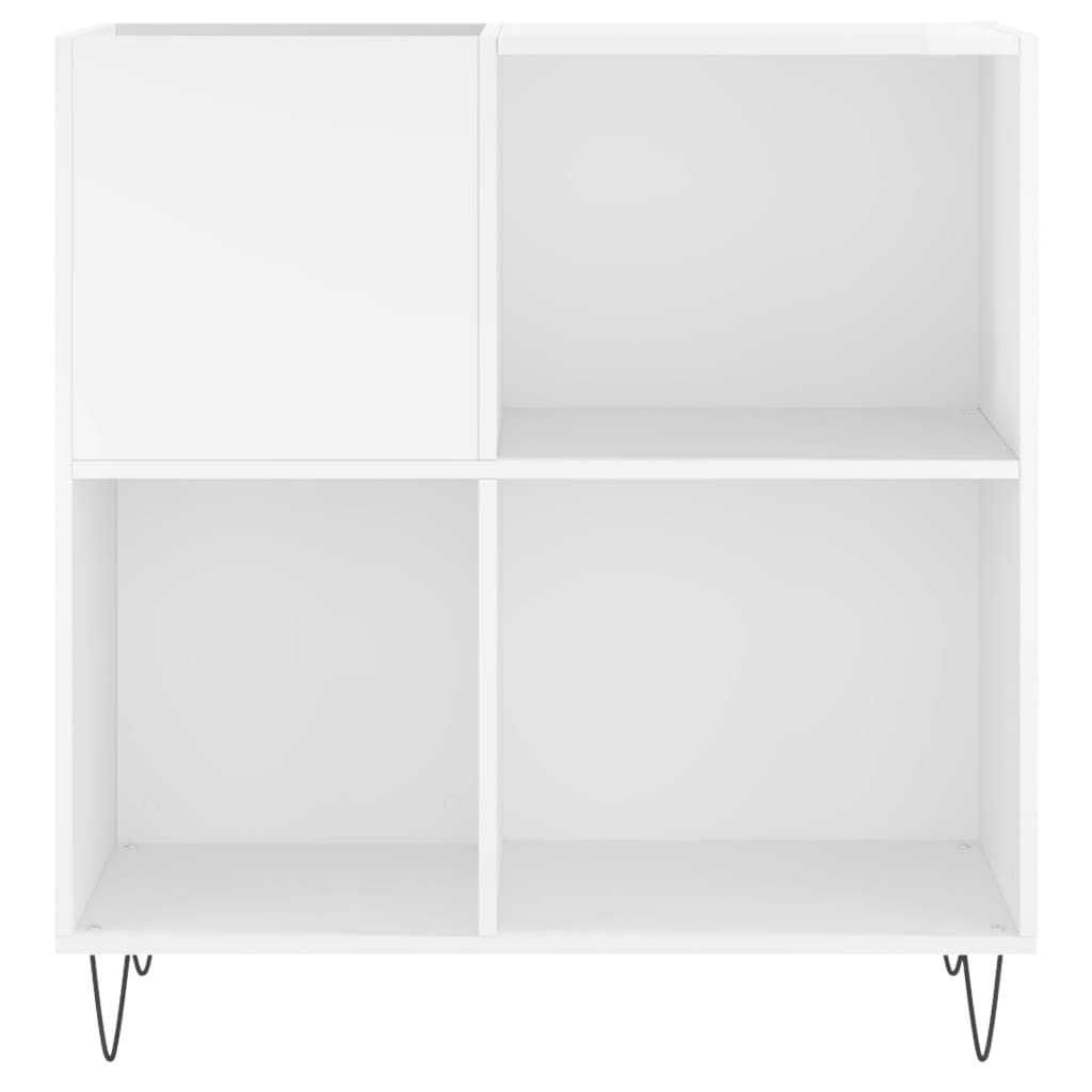 vidaXL Mueble discos madera contrachapada blanco brillo 84,5x38x89 cm - Image 4